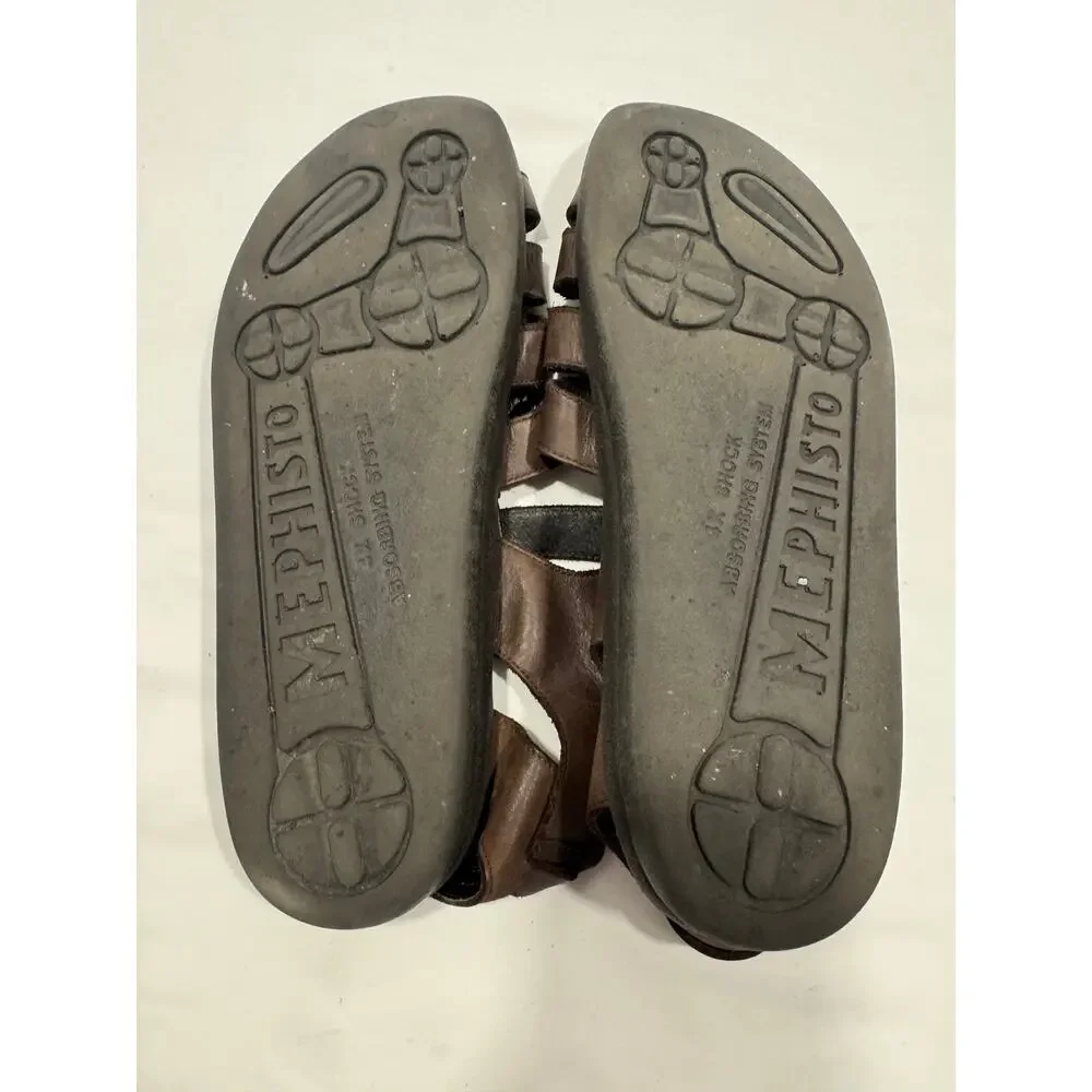 Mephisto Sam Leather Fisherman Sandals Men's Size 12US /‎ 46EU Brown Buckle Flat